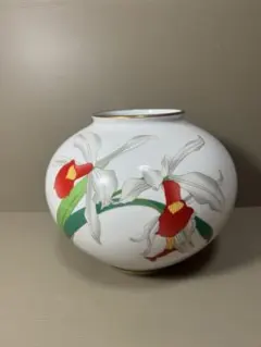 2151 香蘭社　カトレア　花瓶　金彩　未使用のサムネイル