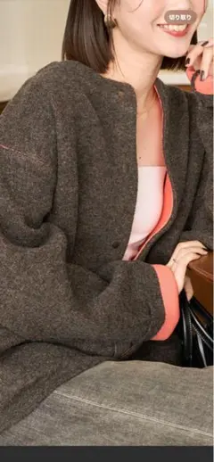 【FREAK'S STORE 】裏配色スナップニットカーディガン