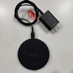 数回使用】ELECOM ワイヤレス充電器 最大15W出力 充電器＋ケーブル付属
