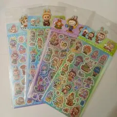 らぶぶ LABUBU ホログラムキャラクターシール 4枚セット キラキラシール