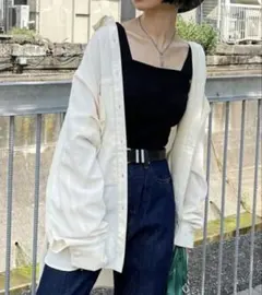 新品　ページボーイ　ルーズポケBIGシャツ アイボリー