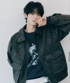 WEGO PUダブルZIPフライトブルゾン