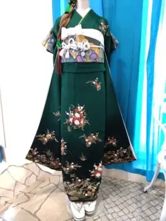 振袖フルセット、鈴乃屋誂製振袖、成人式、重ね襟帯揚げ帯締め袋帯襦袢、ガード加工