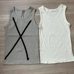 婦人　ストレッチリブ編みタンクトップ　白色
