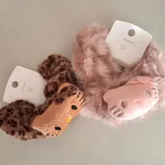韓国　キティ　ファー素材 シュシュ 2個セット