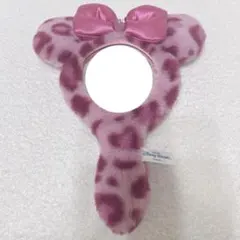 ミニー ヒョウ柄 ピンク 手鏡