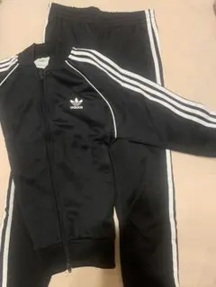 adidas ブラック ジャージ セットアップ　S 美品