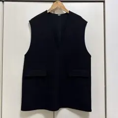 ミラオーウェン　フラップポケットベストプルオーバー　ブラック