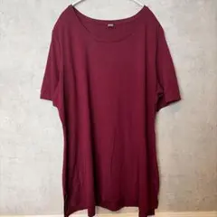 オールドネイビー Tシャツ クルーネック 半袖 サイドスリット 無地 2X 赤のサムネイル