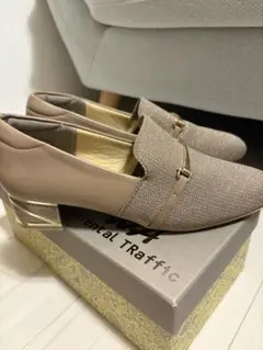 ベージュ スリッポンローファー 23.0cm