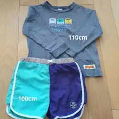 プティマイン 電車のロングTシャツと水陸両用ズボン