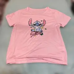 子供服・リロアンドスティッチピンクのTシャツ130