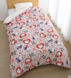 新品 ハローキティ ヒョウ柄 毛布にもなるあったか掛けカバー ピンク