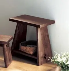 イス　レトロ　あたらしくて懐かしい。風呂椅子風スツール　くさび　アンティーク