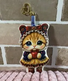 ハンドメイド　キジトラ猫ちゃんマスコットチャーム　1点のみ