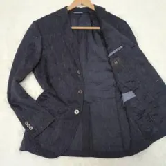 23区HOMME テーラードジャケット ネイビー 46 麻混 清涼感 春夏