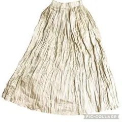 プリーツスカート ロング ゴールド Pleated Skirt NoBrandのサムネイル