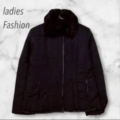 レディスファッション キルティング ジャケット 冬 ファー襟 上品