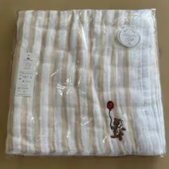 新品　WACOAL ワコール　ガーゼ　タオル　おくるみ 90×90 くま　刺繍
