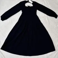 MOUSSY バックオープン ロングワンピース ブラック　新品　コットン100