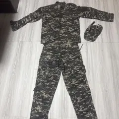 デジタル迷彩 戦闘服 上下セット キャップ付き　3点セット