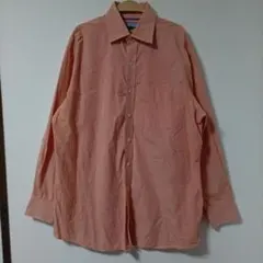 TOMMY HILFIGER トミー 長袖シャツ チェック M オレンジ 古着