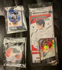 呪術廻戦 5周年 乙骨憂太 箔押し缶バッジ チケット風箔押しカード