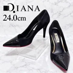 DIANA ダイアナ パンプス 24cm エナメル スエード レッドソール