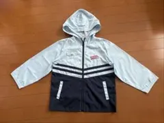 【お値下げ】フード付きナイロンジャケット 水色 ／紺色 130サイズ