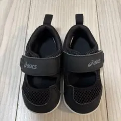 ◆asics ベビーサンダル 黒 メッシュ13cm