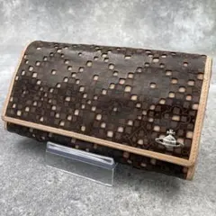 【美品・希少】ヴィヴィアンウエストウッド 長財布 オーブ金具 ブラウン