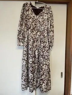 moussy ワンピース ロング ブラウン 花柄 フラワー