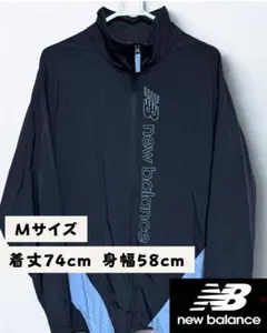 new balance ナイロンジャケット Mサイズ 黒/青