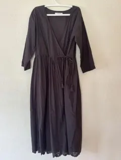 Samansa mos2 ダークブラウン ワンピース　シャツワンピース　羽織