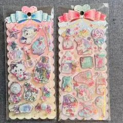 \値下げ/新品 シャカシャカ シール 2枚｜ビーズ・香り玉入り ネコ•ユニコーン