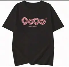 9090 半袖Tシャツ ブラック レオパードロゴ