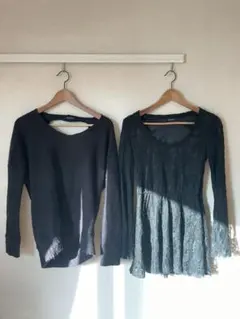 エゴイスト/EGOIST 背中あき セクシー リブニット レース ワンピ