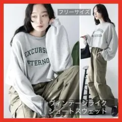 WEGO ヴィンテージライクショートスウェット　ショート丈　スウェット　Fサイズ