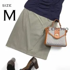 CERCHIOセルッチオ日本製 レーヨン混タイトミニスカートMグレー