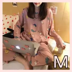 パジャマ　ルームウェア　部屋着　ピンク　動物　アニマル　Ｍ