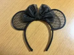 ディズニー ミニー カチューシャ 黒 シアー