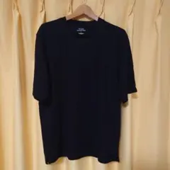 GUドライポンチクルーネックTシャツ(5分袖) L オーバーサイズ ゆったり 黒のサムネイル