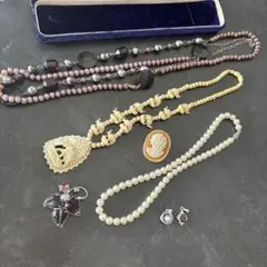 アクセサリー カメオ　ネックレス 遺品整理　ヴィンテージ　昭和レトロ