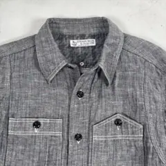 THE FLAT HEAD RJB シャンブレーシャツ ブラック S リネンのサムネイル