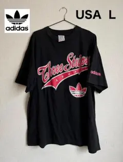 adidas ビッグトレフォイル Tシャツ ブラック USA L