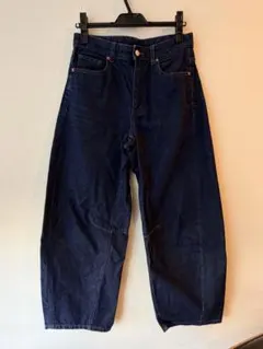 GU ダークブルー ワイドレッグデニム