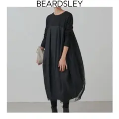 22SS BEARDSLEY ビッグポロワンピース ブラック 洗える　ビアズリー 美品⭐︎22ss ビアズリー ビッグポロワンピース ブラック 黒 洗える