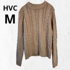 HVC ケーブルニット セーター M ブラウン ベージュ系 アクリル100%のサムネイル