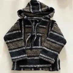 メキシカンパーカー　 フード付きストライプトップス サイズ2