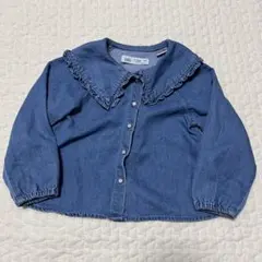 ZARAキッズ デニムフリル襟シャツ 18-24month(92cm)